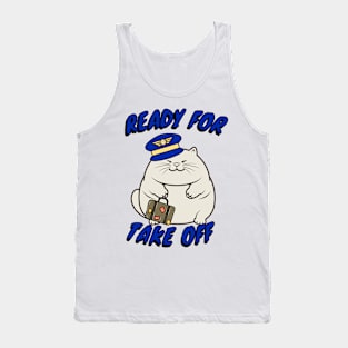 Funny Pilot Sumo cat Tank Top